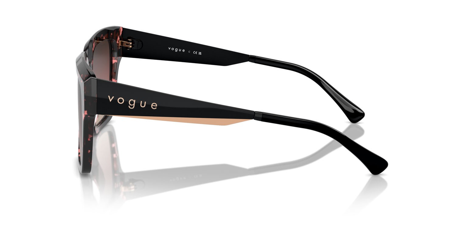 Sunglasses Vogue VO 5553S (3148E2) color tartarugato rosso shape square lenses marrone sfumato viola sfumato nero