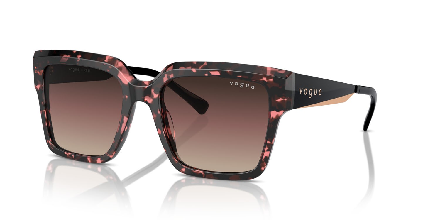 Sunglasses Vogue VO 5553S (3148E2) color tartarugato rosso shape square lenses marrone sfumato viola sfumato nero