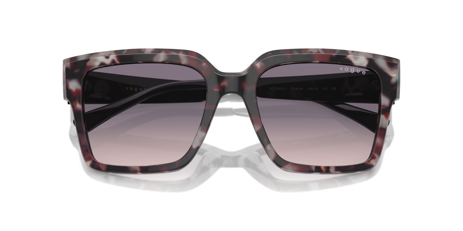 Sunglasses Vogue VO 5553S (314936) color grigio tartarugato shape square lenses rosa sfumato grigio
