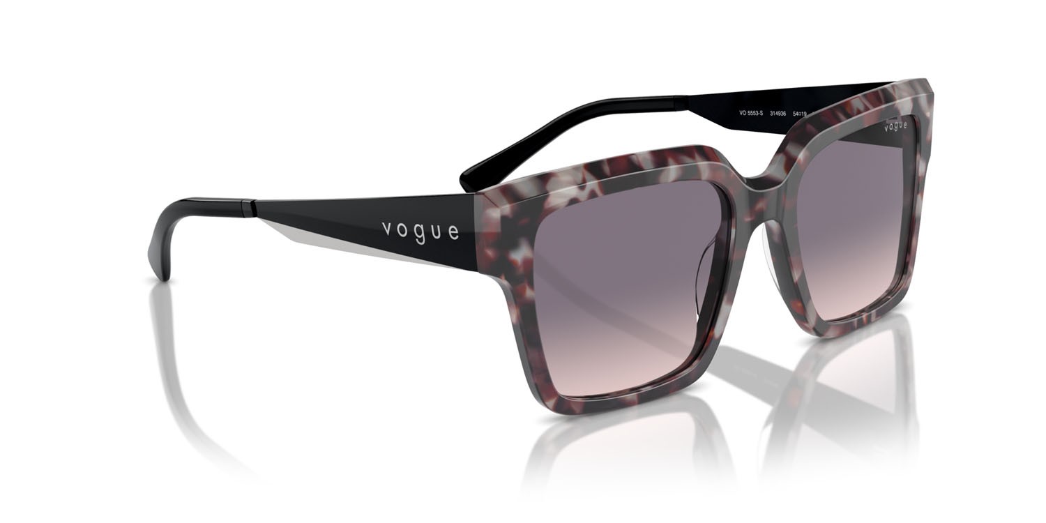 Sunglasses Vogue VO 5553S (314936) color grigio tartarugato shape square lenses rosa sfumato grigio