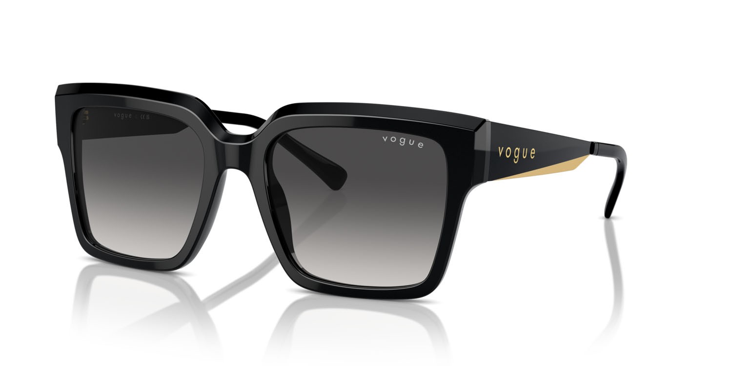 Occhiali da sole Vogue VO 5553S (W44/8G) colore nero forma quadrato lenti grigio sfumato nero