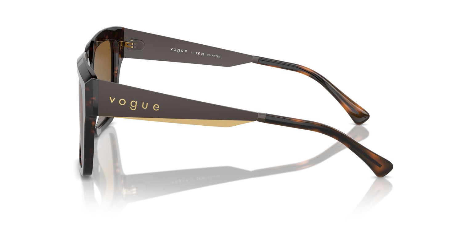 Sunglasses Vogue VO 5553S (W656T5) color havana scuro shape square lenses gradient brown polarized