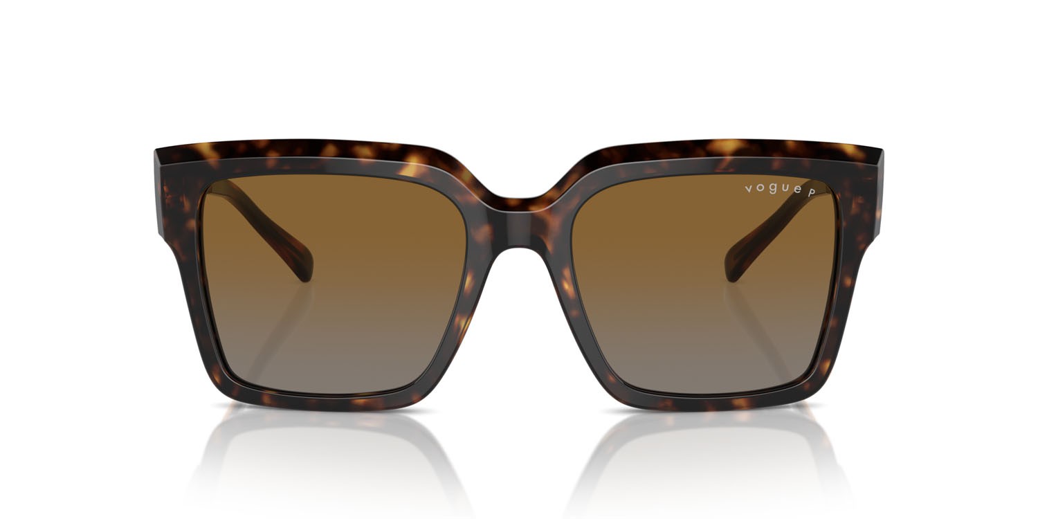Sunglasses Vogue VO 5553S (W656T5) color havana scuro shape square lenses gradient brown polarized