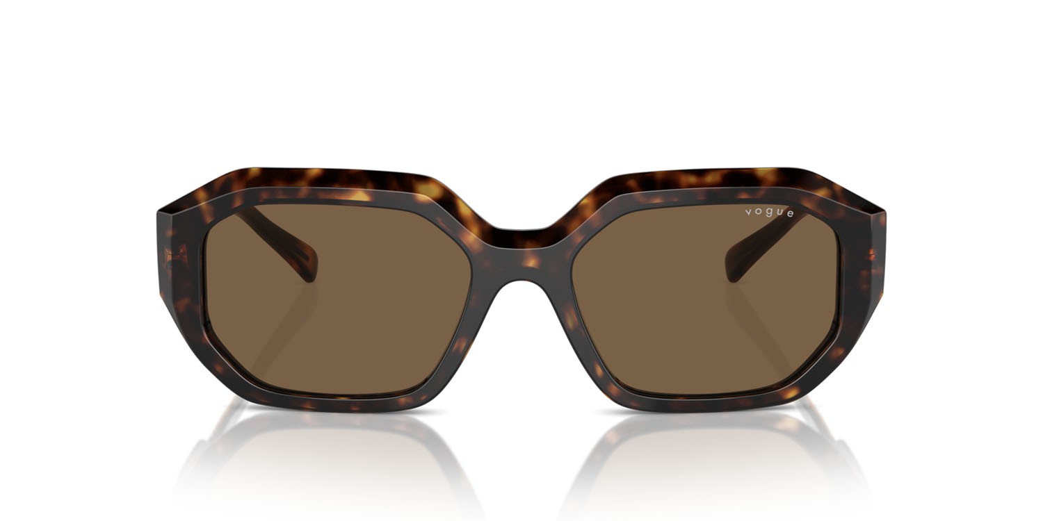 Sunglasses Vogue VO 5554S (W65673) color havana scuro shape irregular lenses marrone scuro