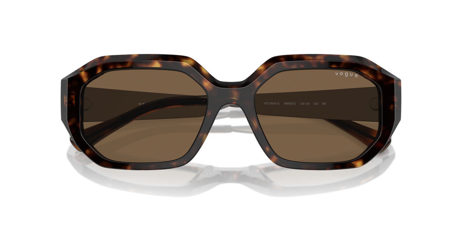 Sunglasses Vogue VO 5554S (W65673) color havana scuro shape irregular lenses marrone scuro