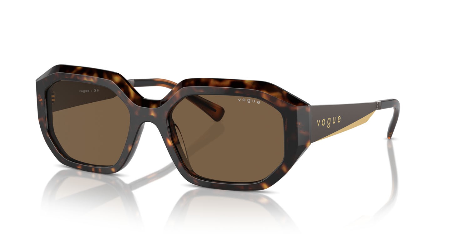 Sunglasses Vogue VO 5554S (W65673) color havana scuro shape irregular lenses marrone scuro