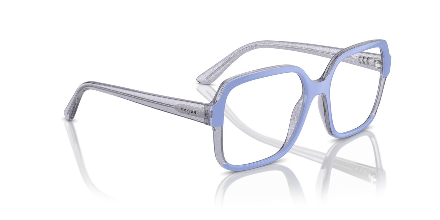 Eyeglasses Vogue VO 5555 (3139) color wisteria/transparent violet glitter shape square lenses lente demo