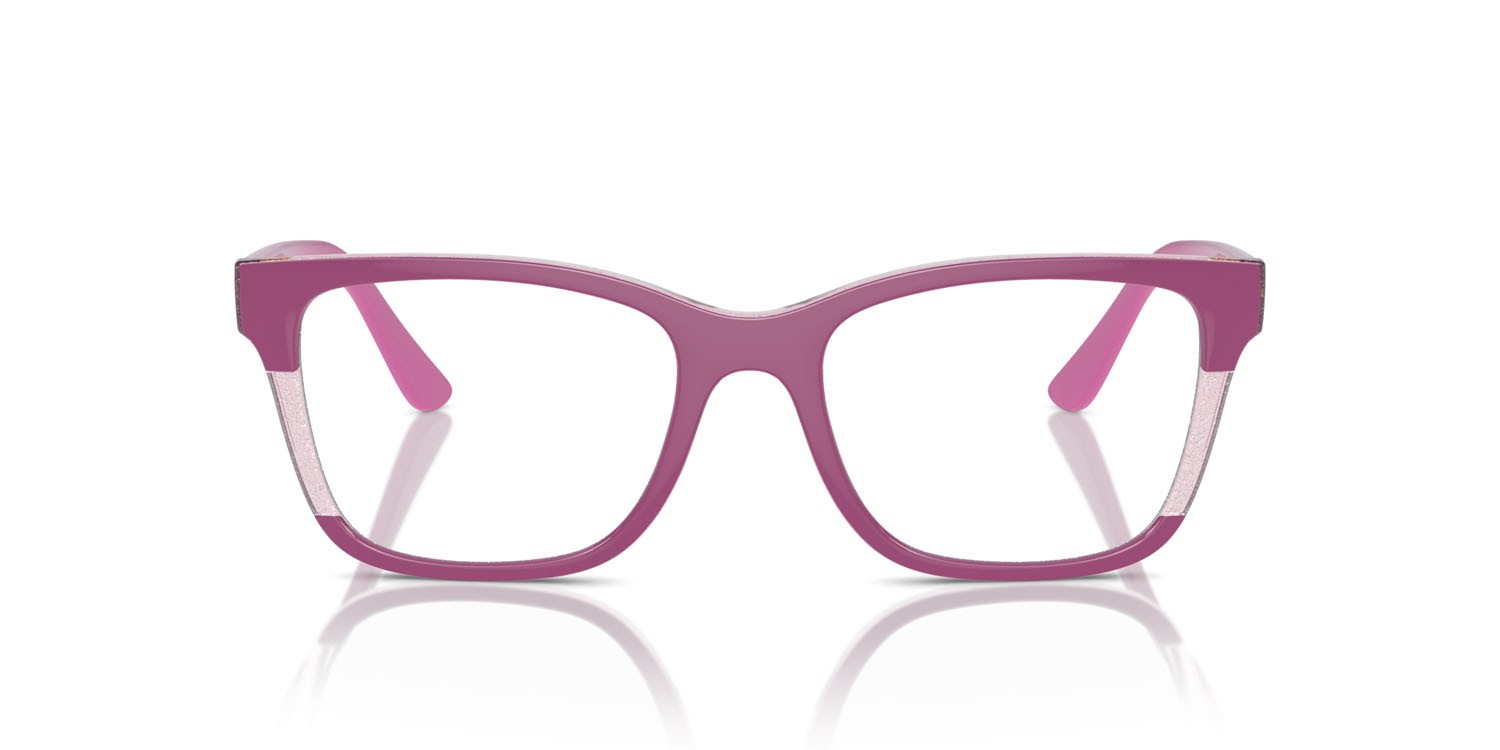 Eyeglasses Vogue VO 5556 (3142) color fuchsia/transparent pink glitter shape rectangle lenses lente demo
