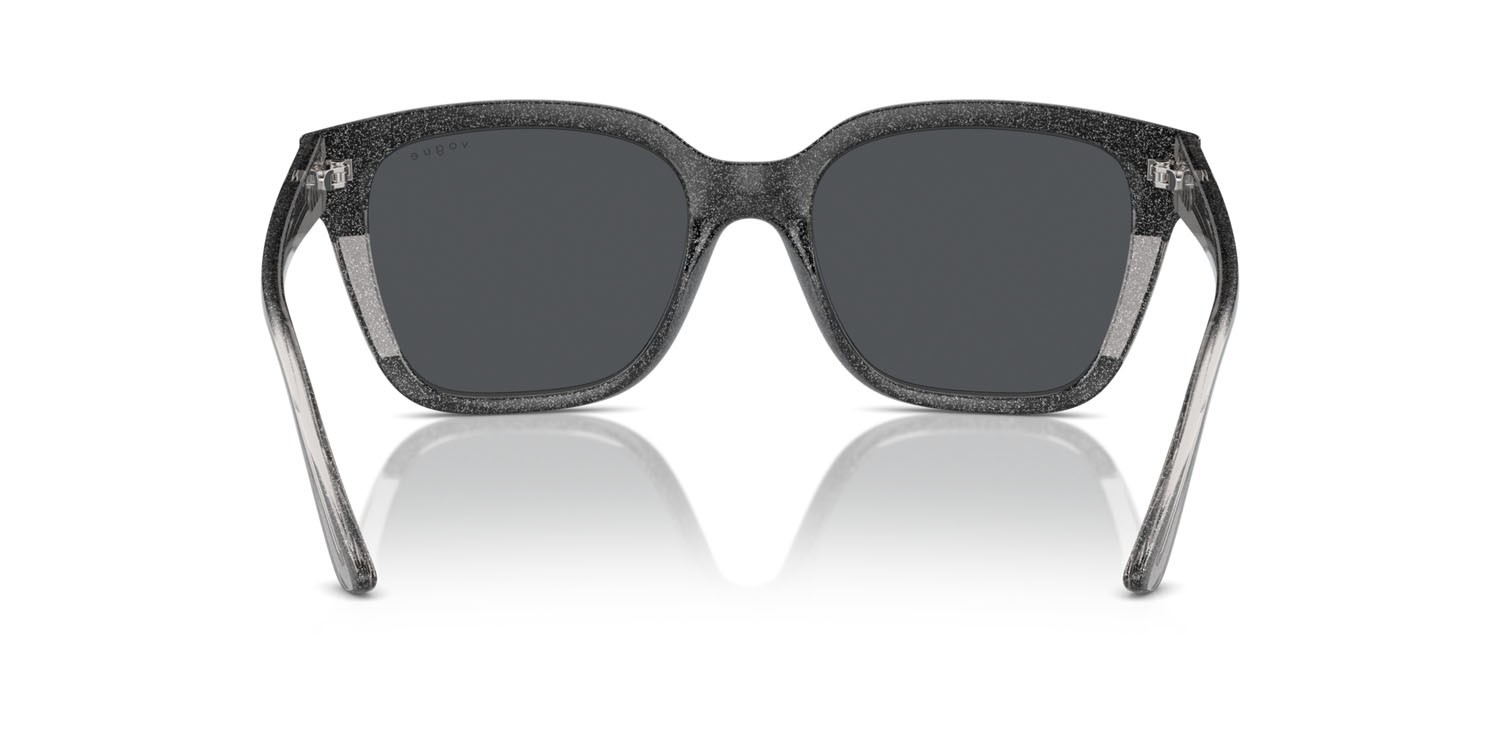 Sunglasses Vogue VO 5558S (313387) color black/transparent grey glitter shape square lenses grigio scuro