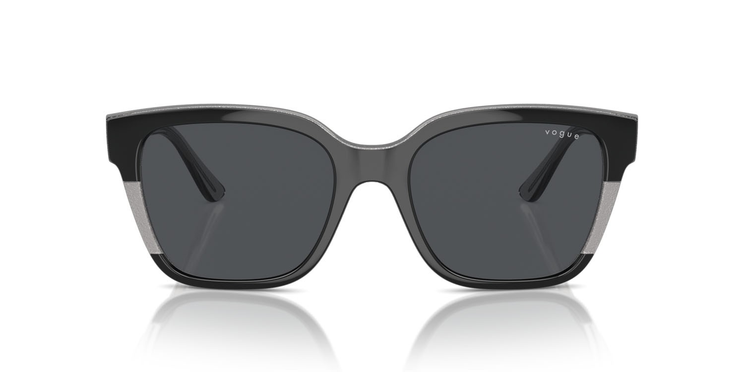 Sunglasses Vogue VO 5558S (313387) color black/transparent grey glitter shape square lenses grigio scuro