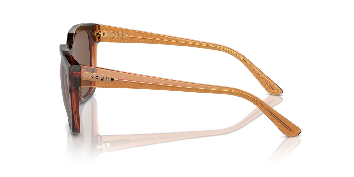 Sunglasses Vogue VO 5558S (313473) color havana/transparent brown glitter shape square lenses marrone scuro