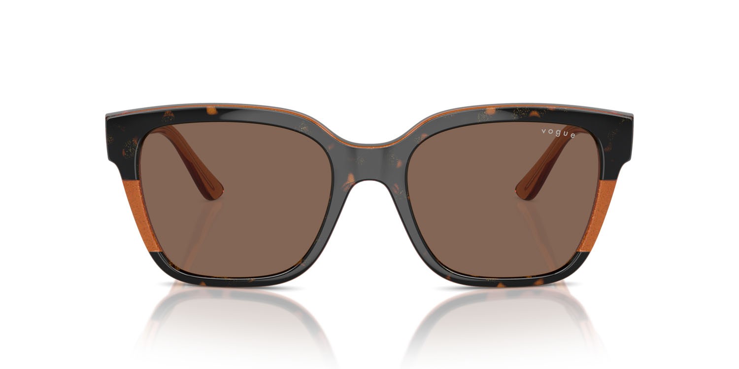 Sunglasses Vogue VO 5558S (313473) color havana/transparent brown glitter shape square lenses marrone scuro