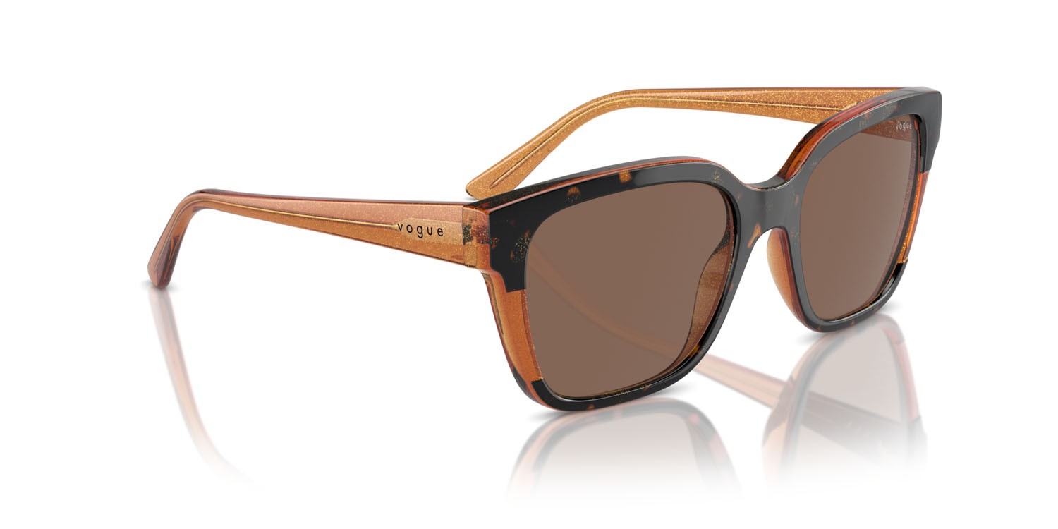 Sunglasses Vogue VO 5558S (313473) color havana/transparent brown glitter shape square lenses marrone scuro