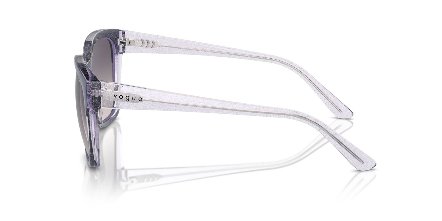 Sunglasses Vogue VO 5558S (313736) color blue/transparent lilac glitter shape square lenses rosa sfumato grigio scuro
