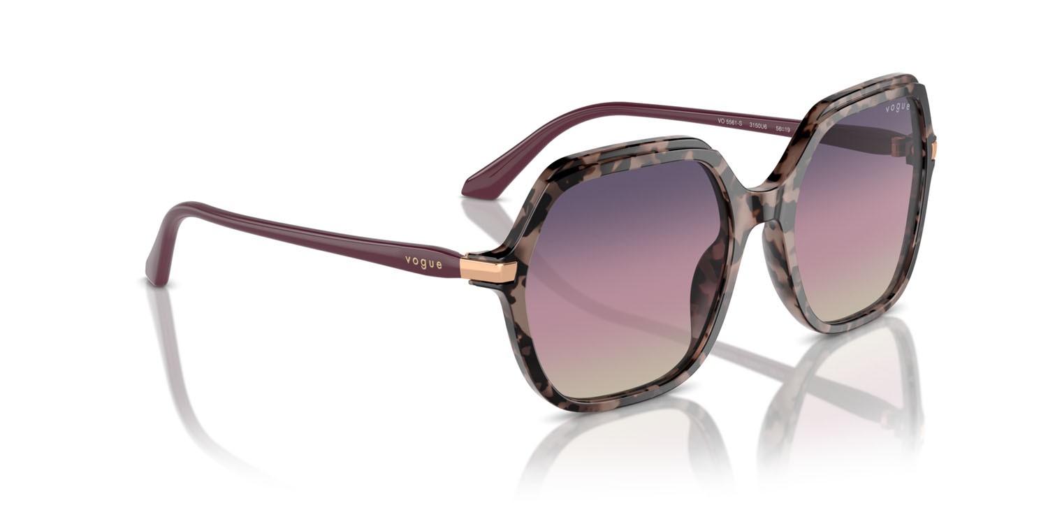 Occhiali da sole Vogue VO 5561S (3150U6) colore rosa tartarugato forma quadrato lenti marrone sfumato violetto sfumato blu