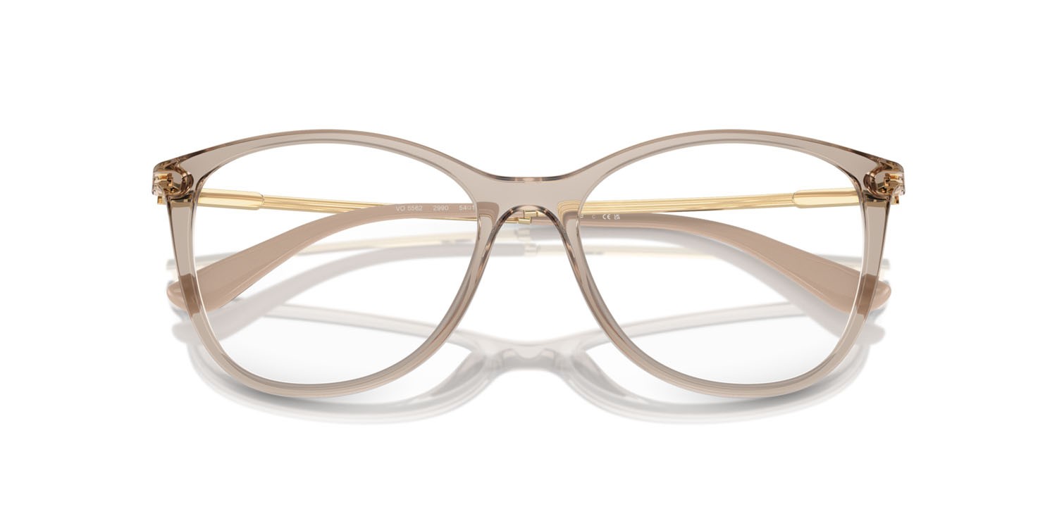 Eyeglasses Vogue VO 5562 (2990) color caramello trasparente shape pantos lenses lente demo