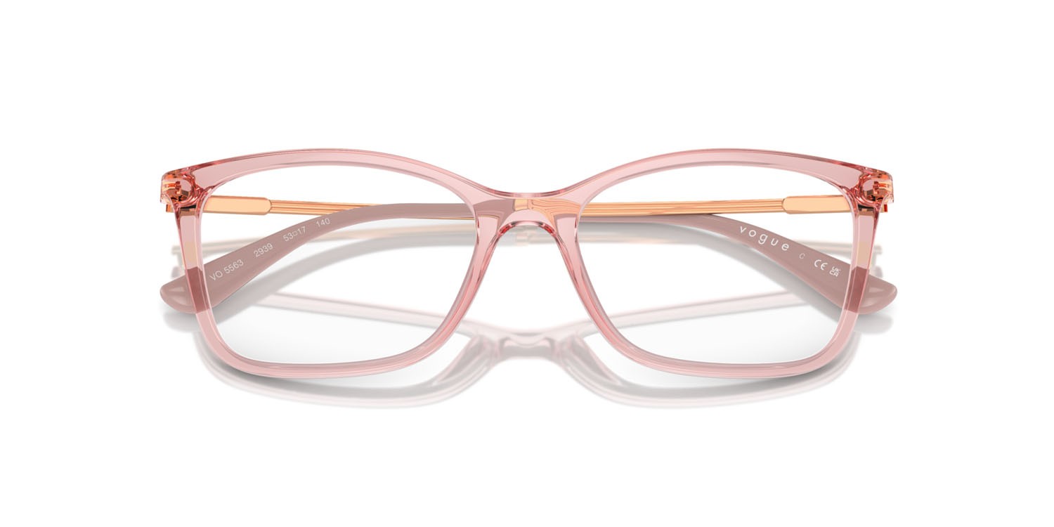 Eyeglasses Vogue VO 5563 (2939) color rosa trasparente shape butterfly lenses lente demo