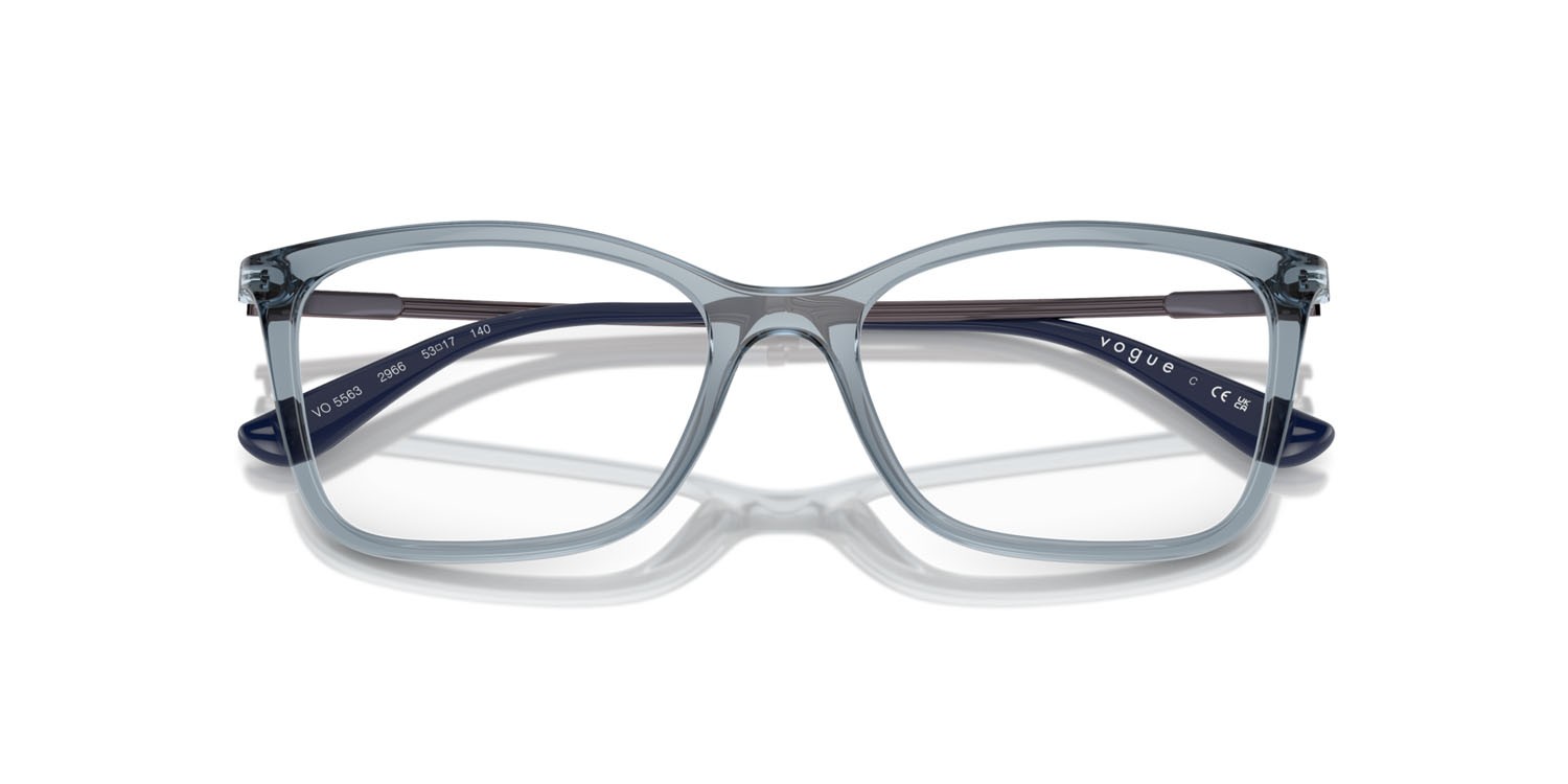 Eyeglasses Vogue VO 5563 (2966) color azzurro trasparente shape butterfly lenses lente demo