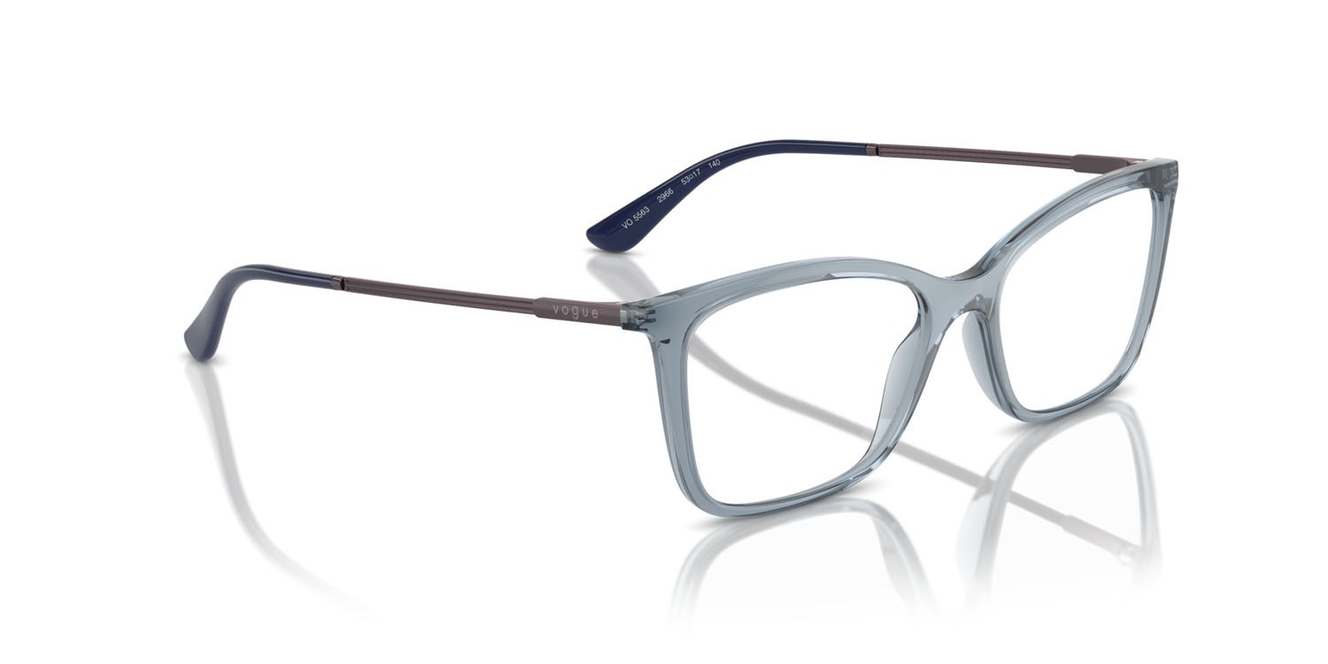 Eyeglasses Vogue VO 5563 (2966) color azzurro trasparente shape butterfly lenses lente demo