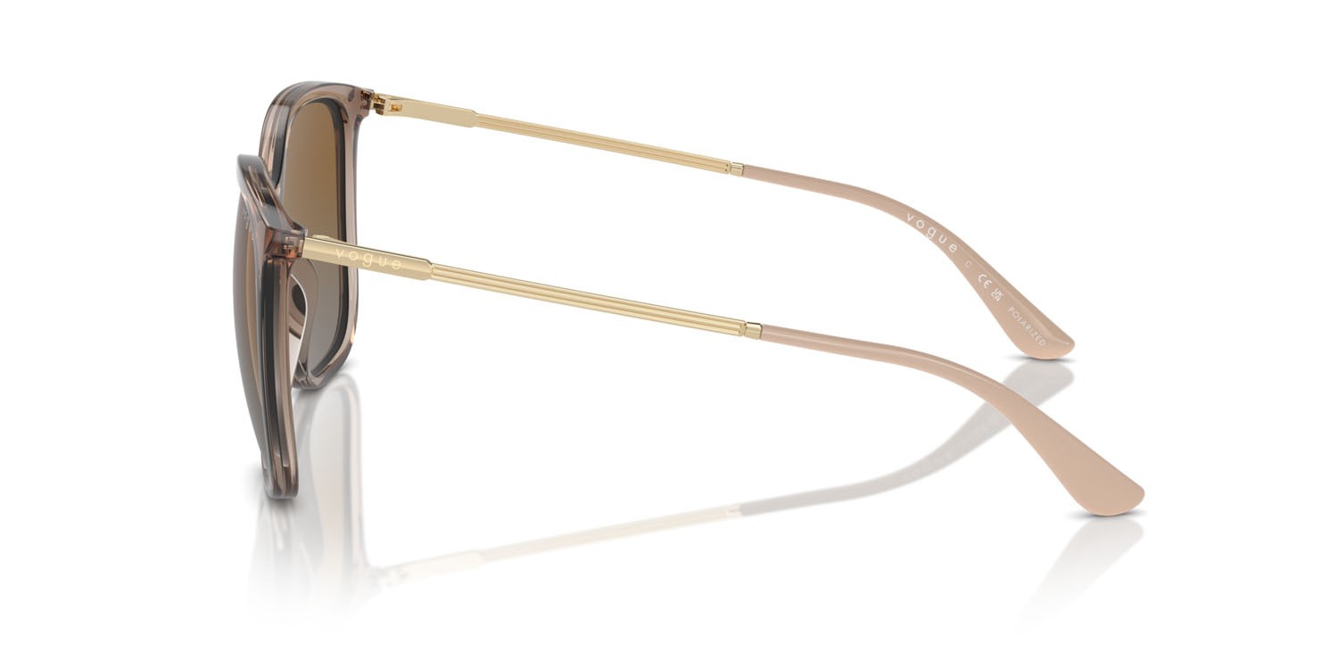 Occhiali da sole Vogue VO 5564S (2940T5) colore marrone trasparente forma quadrato lenti grigio sfumato marrone polarizzata