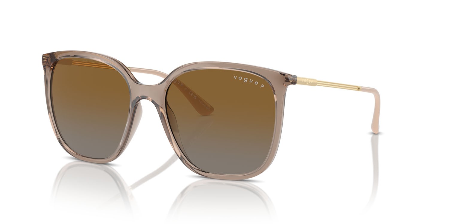 Occhiali da sole Vogue VO 5564S (2940T5) colore marrone trasparente forma quadrato lenti grigio sfumato marrone polarizzata