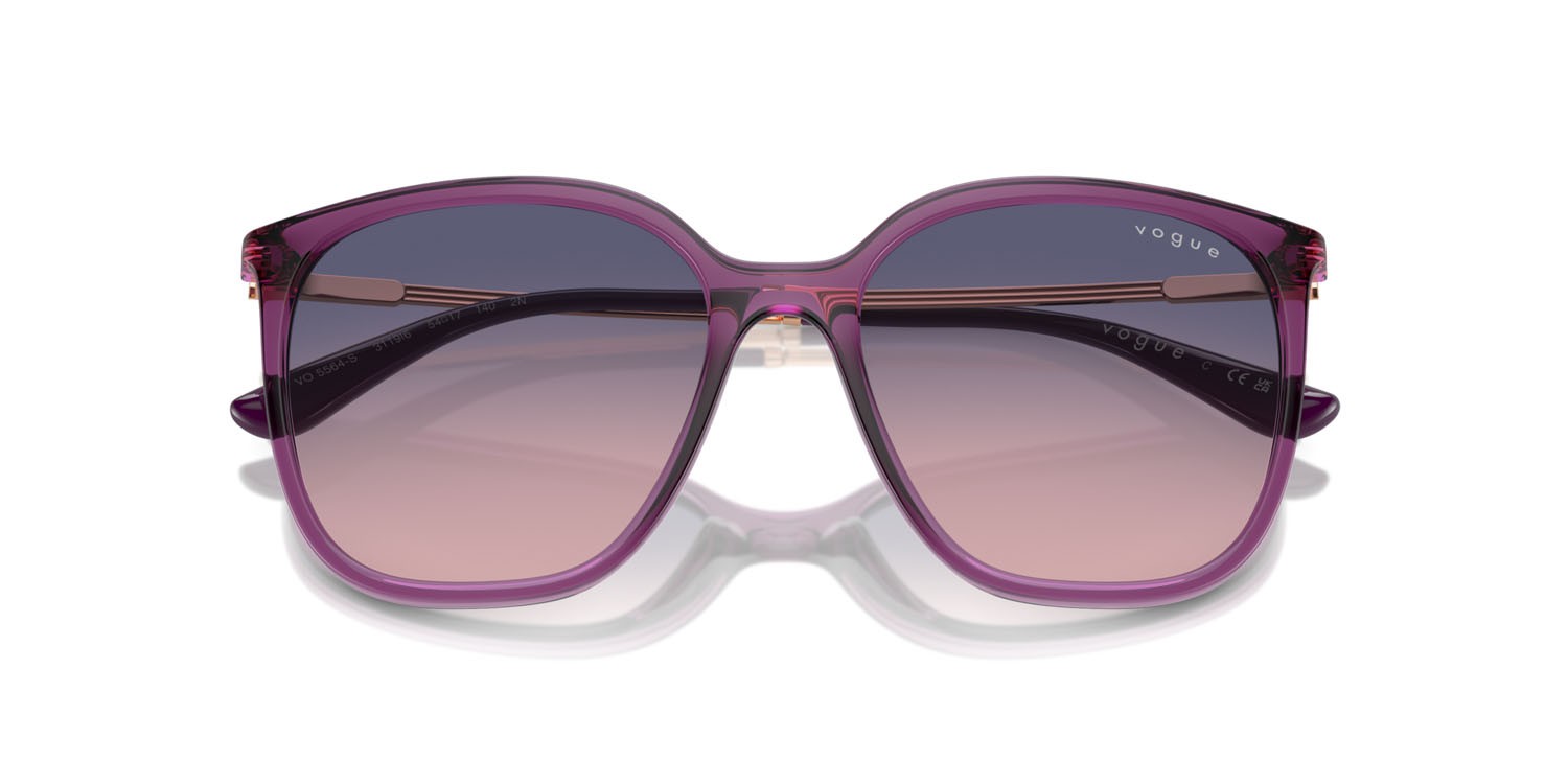 Sunglasses Vogue VO 5564S (3119I6) color viola trasparente shape square lenses rosa sfumato blu