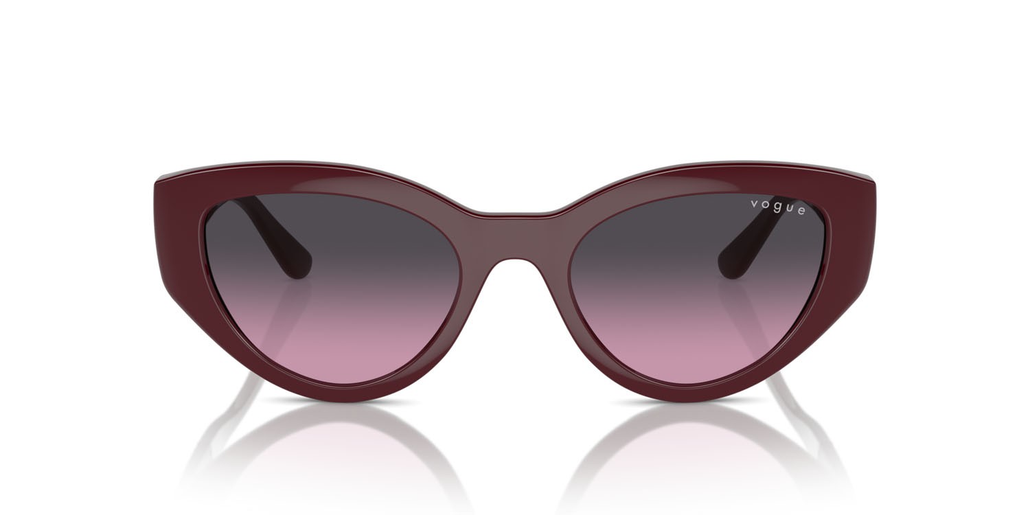 Sunglasses Vogue VO 5566S (304890) color bordeaux full shape cat eye lenses violetto sfumato grigio