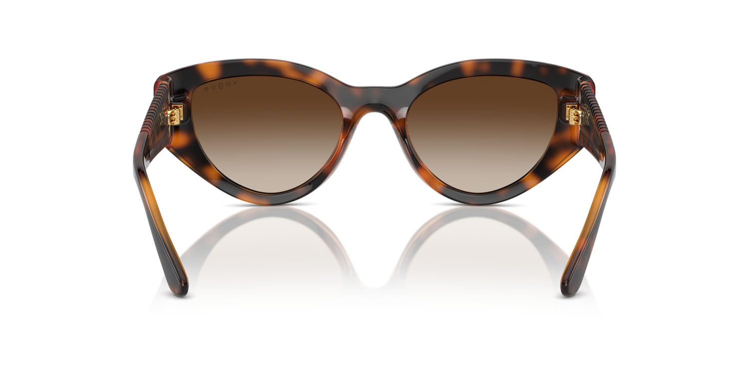 Sunglasses Vogue VO 5566S (W65613) color havana scuro shape cat eye lenses marrone sfumato