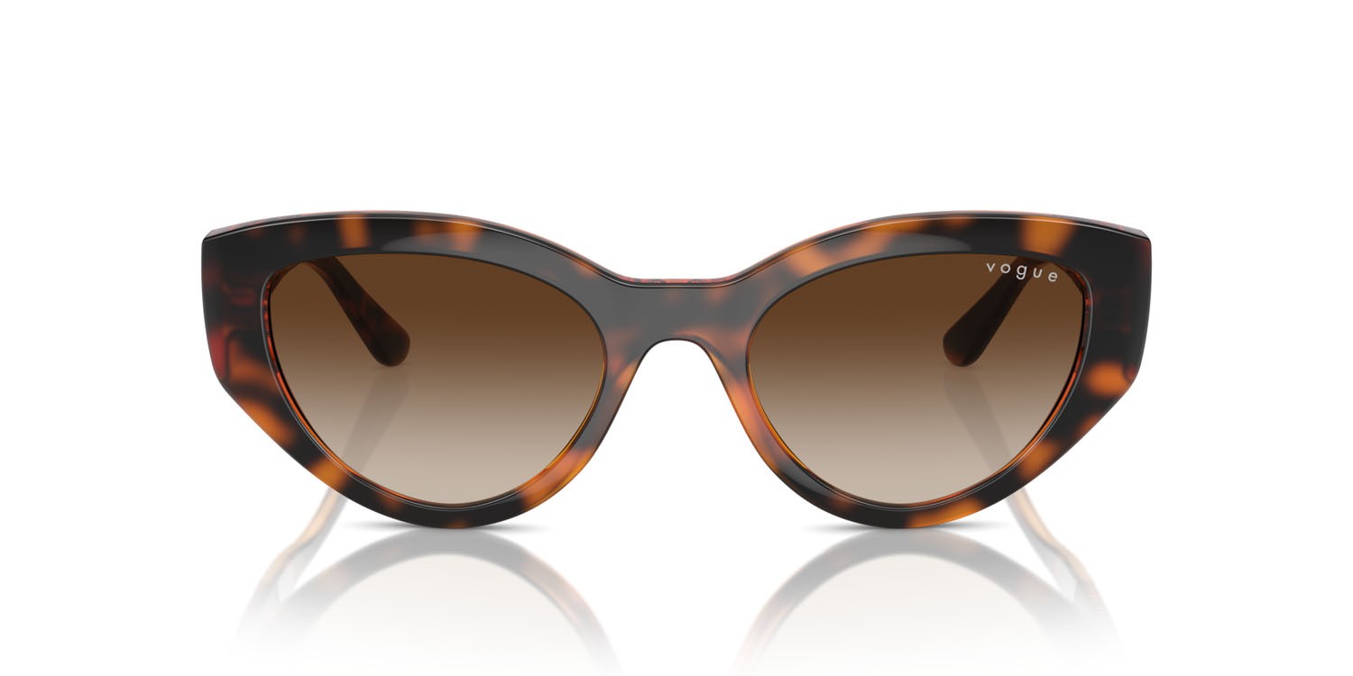 Sunglasses Vogue VO 5566S (W65613) color havana scuro shape cat eye lenses marrone sfumato
