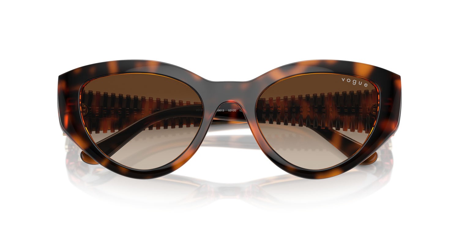 Sunglasses Vogue VO 5566S (W65613) color havana scuro shape cat eye lenses marrone sfumato