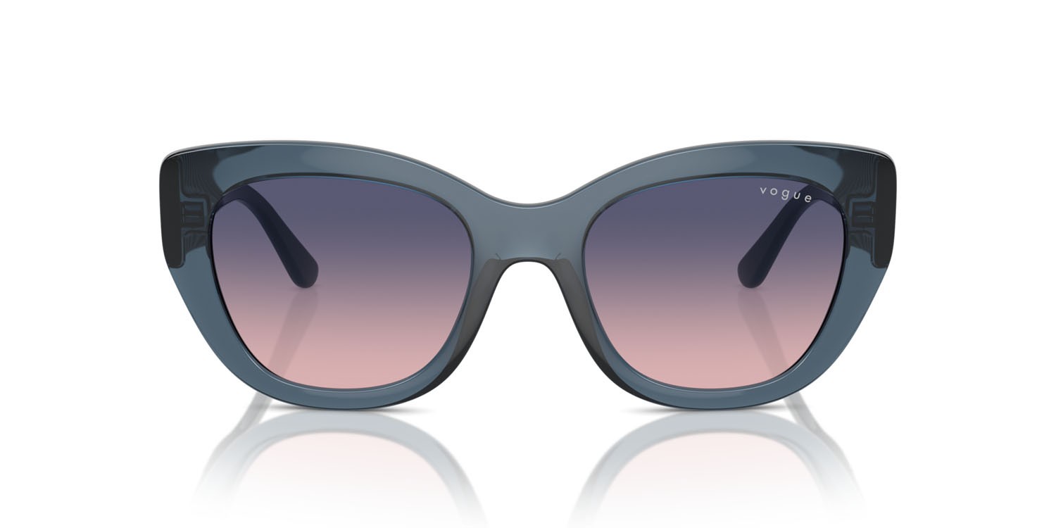 Sunglasses Vogue VO 5567S (2764I6) color blu trasparente shape butterfly lenses rosa sfumato blu