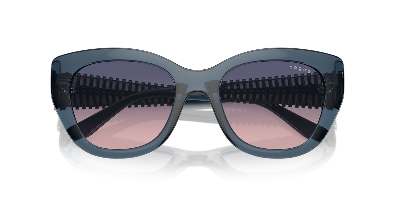 Sunglasses Vogue VO 5567S (2764I6) color blu trasparente shape butterfly lenses rosa sfumato blu