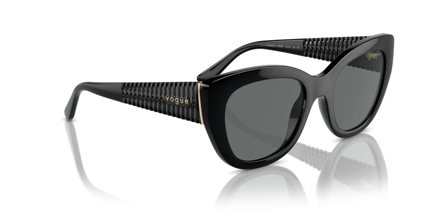 Sunglasses Vogue VO 5567S (W44/81) color nero shape butterfly lenses polarized grigio scuro