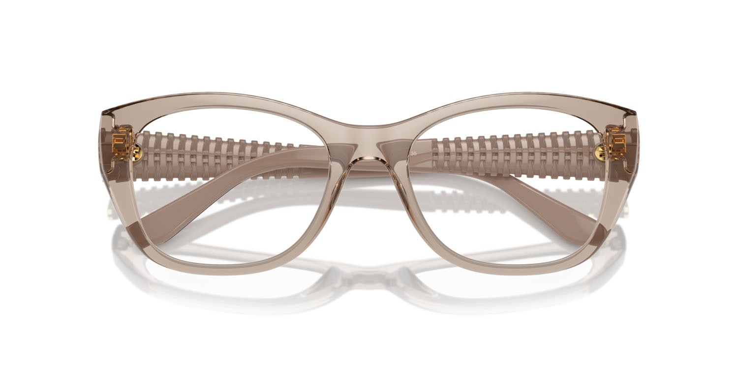Eyeglasses Vogue VO 5569 (2990) color caramello trasparente shape cat eye lenses lente demo