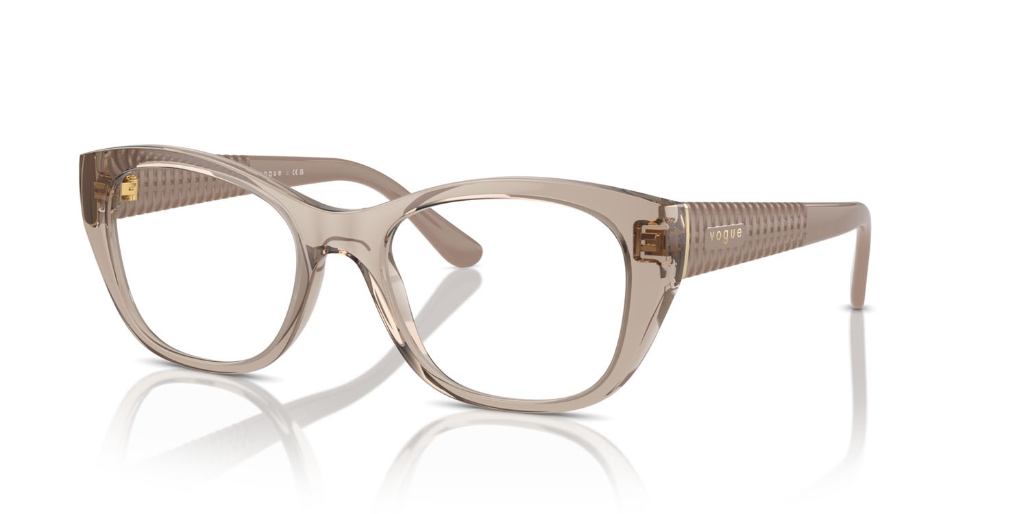 Eyeglasses Vogue VO 5569 (2990) color caramello trasparente shape cat eye lenses lente demo