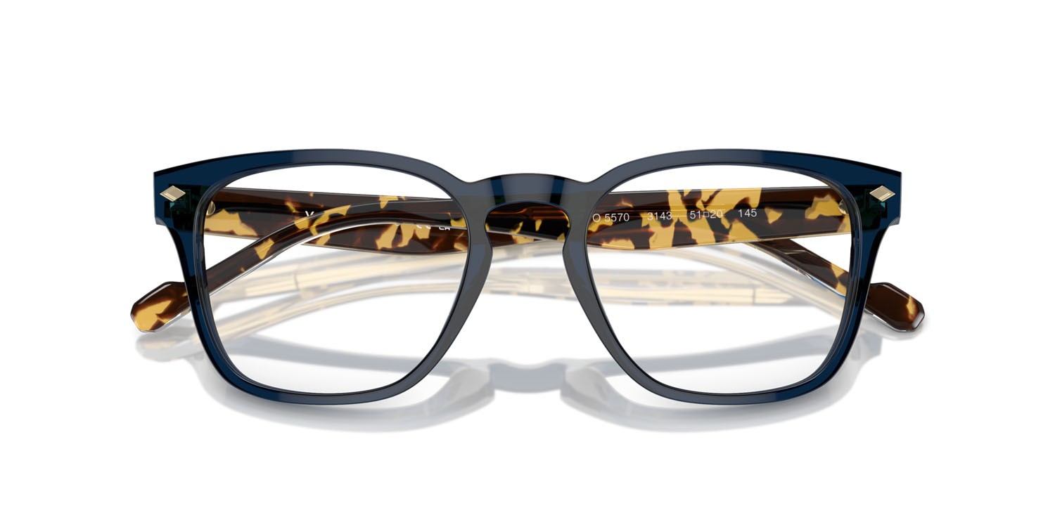 Eyeglasses Vogue VO 5570 (3143) color blu trasparente shape square lenses lente demo