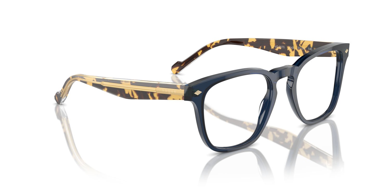 Eyeglasses Vogue VO 5570 (3143) color blu trasparente shape square lenses lente demo
