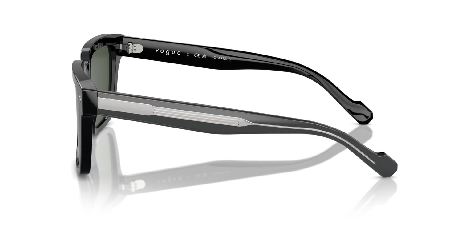 Occhiali da sole Vogue VO 5573S (W44/9A) colore nero forma quadrato lenti verde scuro polarizzata