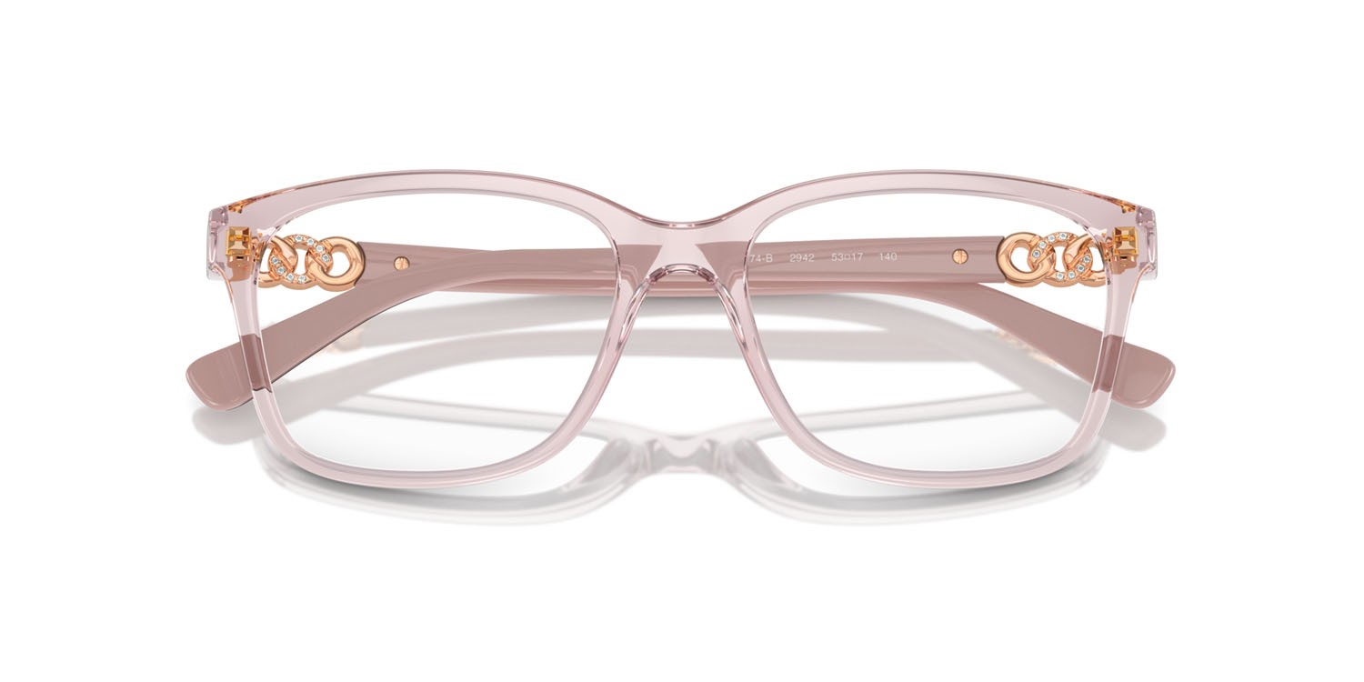 Eyeglasses Vogue VO 5574B (2942) color rosa trasparente shape square lenses lente demo