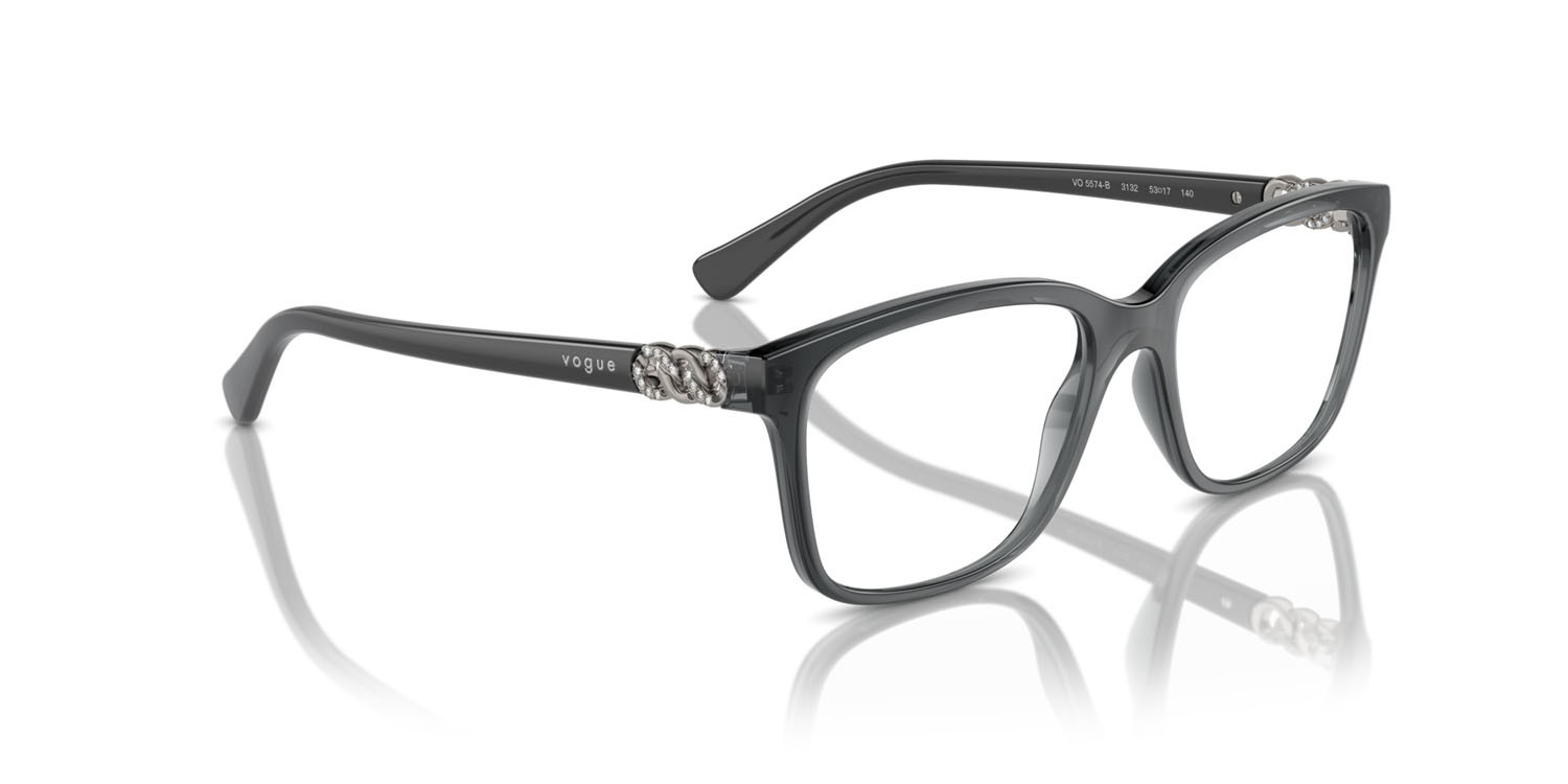 Eyeglasses Vogue VO 5574B (3132) color grigio trasparente shape square lenses lente demo