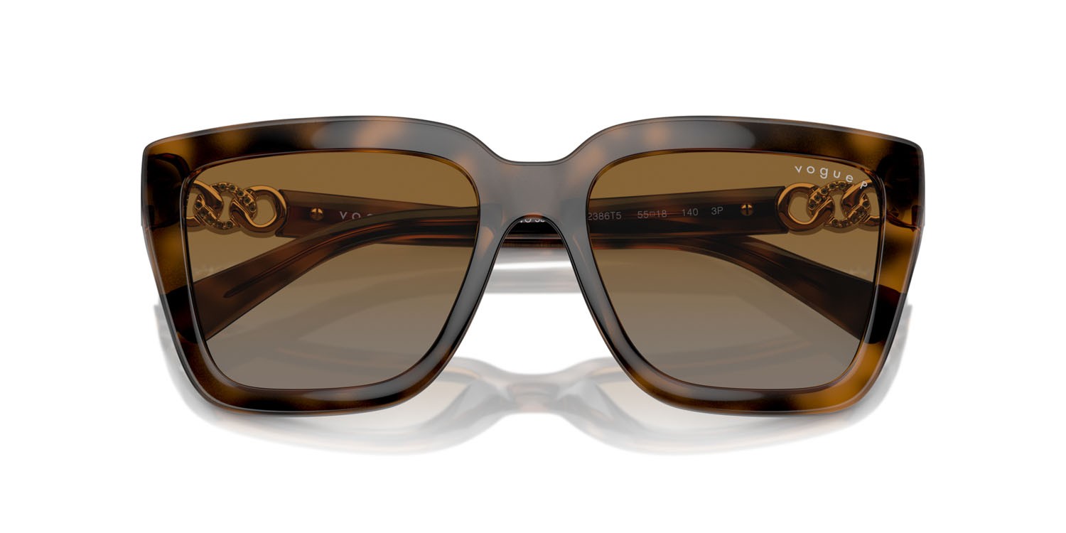 Occhiali da sole Vogue VO 5575SB (2386T5) colore top havana scuro/marrone chiaro forma farfalla lenti gradient brown polarized