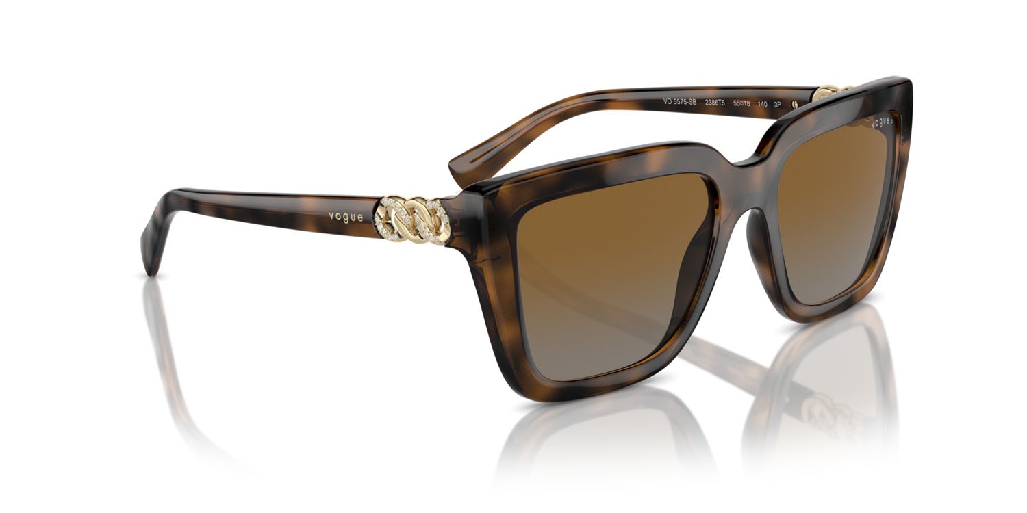 Occhiali da sole Vogue VO 5575SB (2386T5) colore top havana scuro/marrone chiaro forma farfalla lenti gradient brown polarized