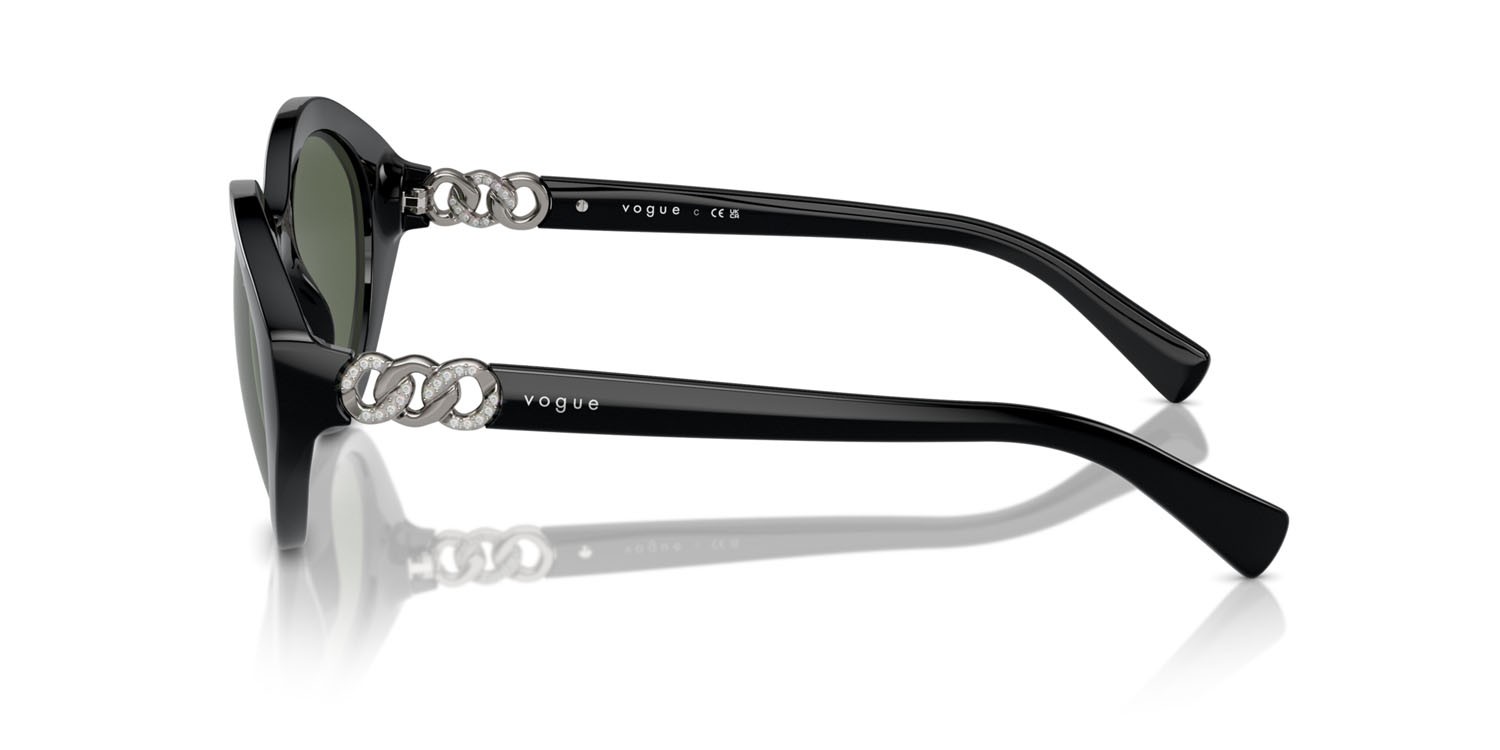 Sunglasses Vogue VO 5576SB (W44/71) color nero shape oval lenses verde scuro