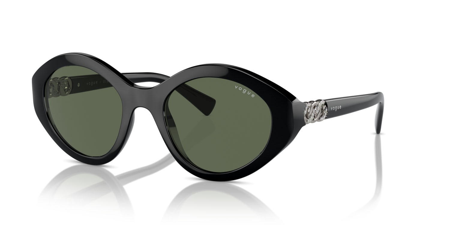 Sunglasses Vogue VO 5576SB (W44/71) color nero shape oval lenses verde scuro
