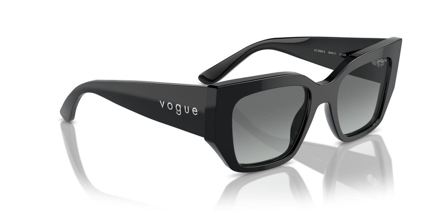 Sunglasses Vogue VO 5583S (W44/11) color nero shape irregular lenses grigio sfumato