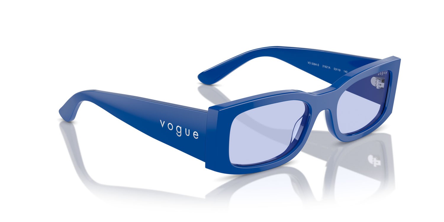 Sunglasses Vogue VO 5584S (31621A) color blu pieno shape rectangle lenses viola