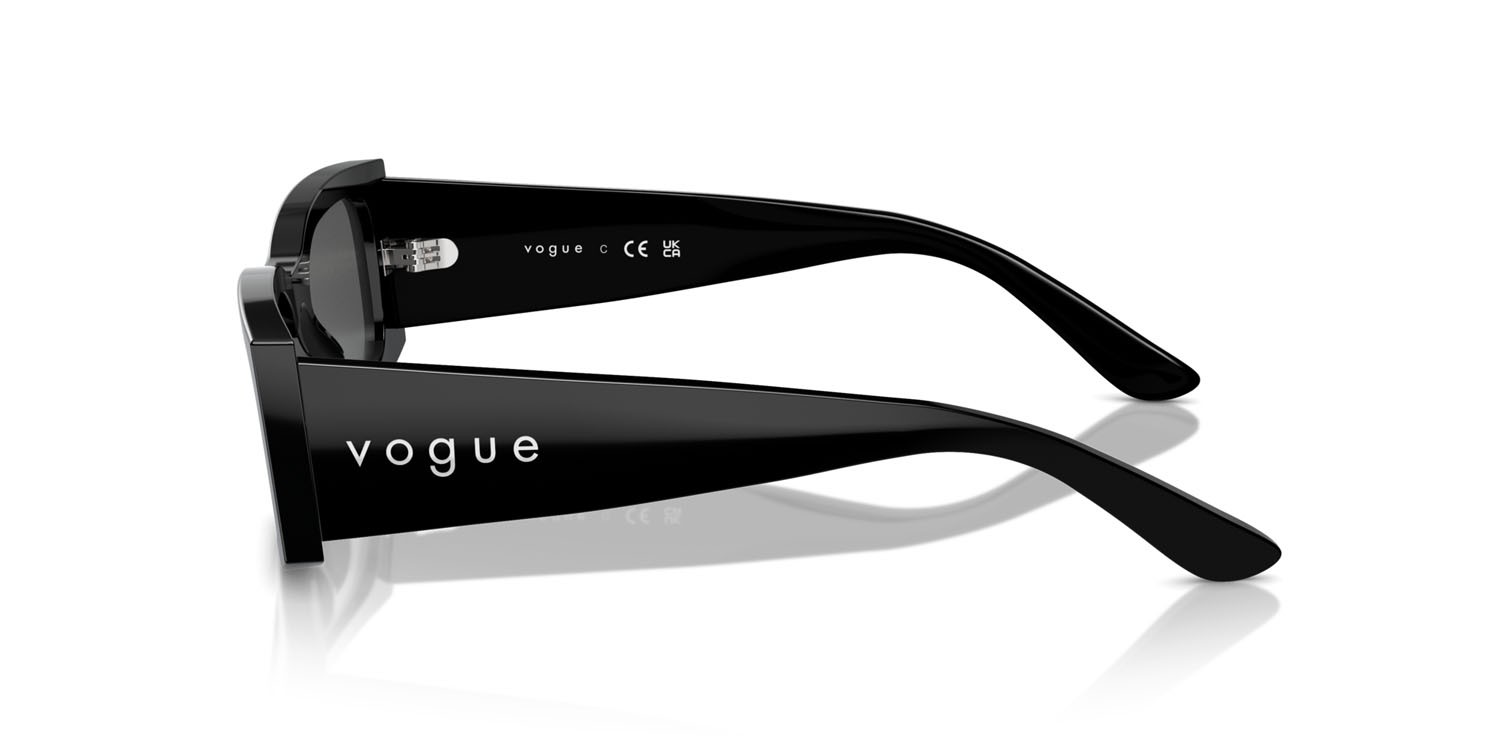 Sunglasses Vogue VO 5584S (W44/87) color nero shape rectangle lenses grigio scuro