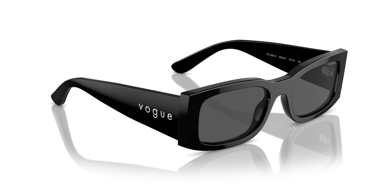 Sunglasses Vogue VO 5584S (W44/87) color nero shape rectangle lenses grigio scuro