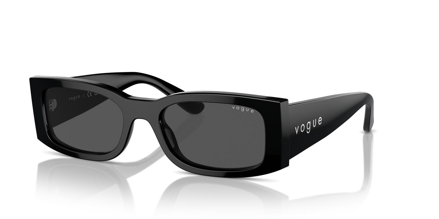 Sunglasses Vogue VO 5584S (W44/87) color nero shape rectangle lenses grigio scuro