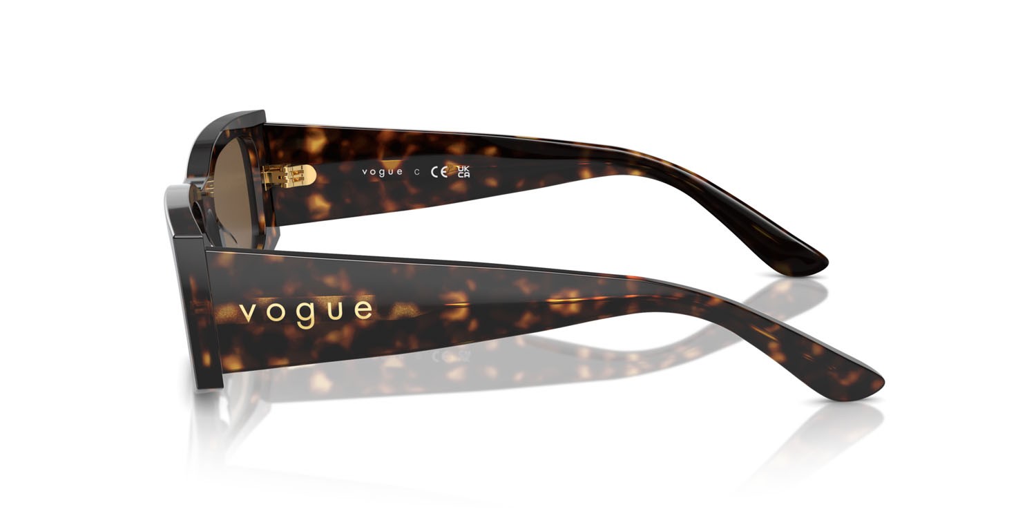 Sunglasses Vogue VO 5584S (W65673) color havana scuro shape rectangle lenses marrone scuro